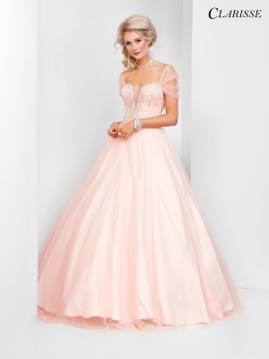 Clarisse 3504 Tulle Gown with Shawl