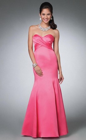 Alfred Angelo Ruched Bodice Satin Prom Dress 3521