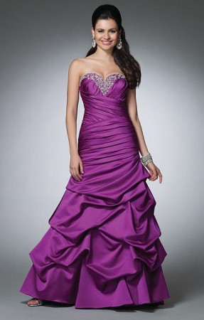 Alfred Angelo Strapless Sweetheart Prom Dress with Pickup Skirt 3523
