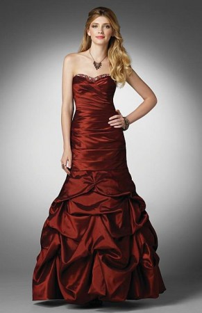 Alfred Angelo Strapless Luxe Taffeta Pickup Prom Dress 3527