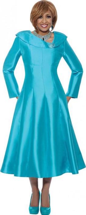 teal church dress