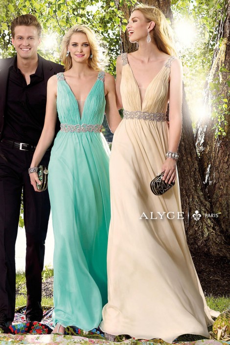 French Novelty Alyce BDazzle 35682 Grecian Goddess Prom Gown