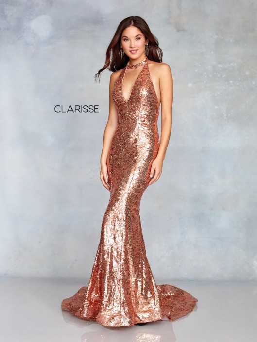 halter neck mermaid prom dress