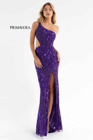 Primavera 3729 One Shoulder Beaded Prom Dress