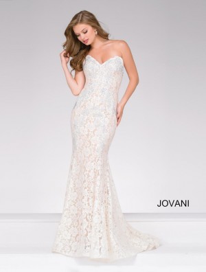 Jovani 37334 Lace Fitted Prom Dress