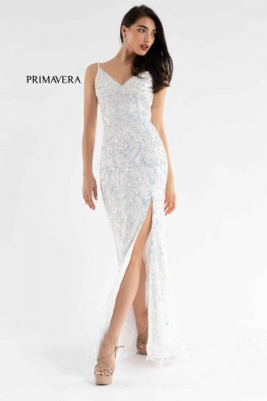 Primavera 3749 Beaded Open Back Prom Dress