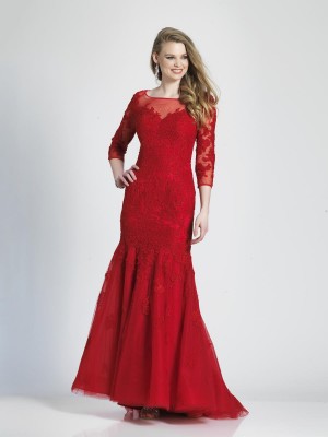 Dave and Johnny 3756 Illusion Mermaid Prom Gown