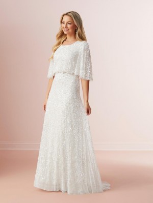 Adrianna Papell Platinum 39009 Sparkling Blouson Bridal Gown