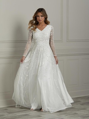 Adrianna Papell Platinum 39012 Bold Beautiful Wedding Gown