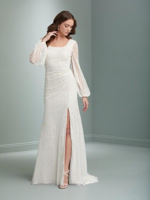 Adrianna Papell Platinum 39021 Elegant Wedding Gown