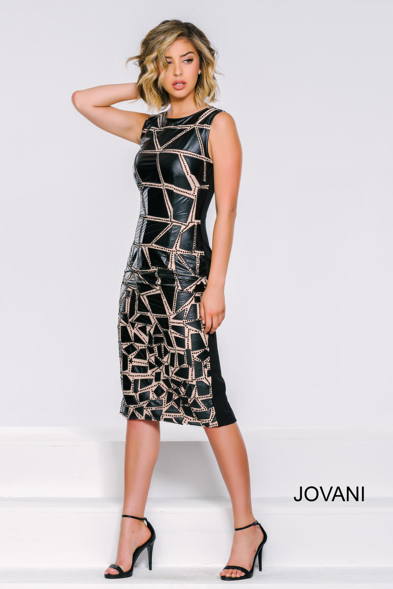 French Novelty Jovani 39549 Below the Knee Prom Dress