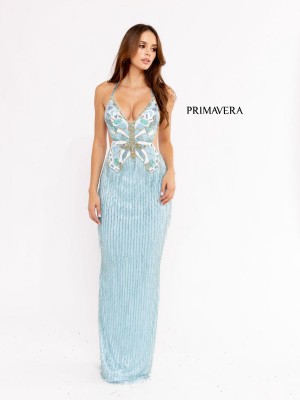 Primavera 3966 Backless Beaded Butterfly Prom Dress