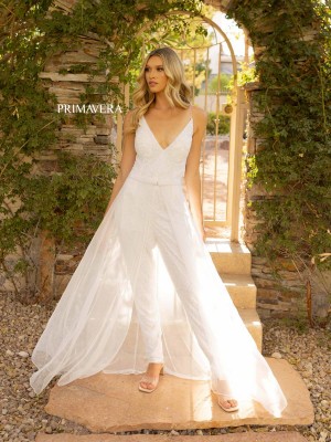 Primavera 3973 Jumpsuit with Removable Sheer Overskirt