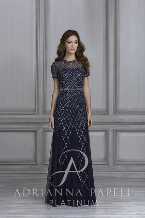 Adrianna Papell Platinum 40107 Sparkling Bridesmaid Dress