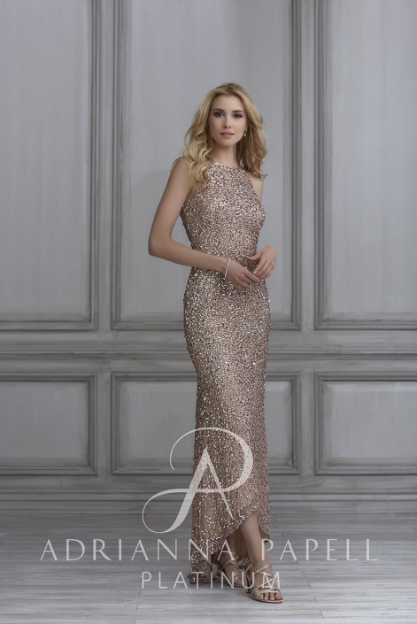 adrianna papell high low gown