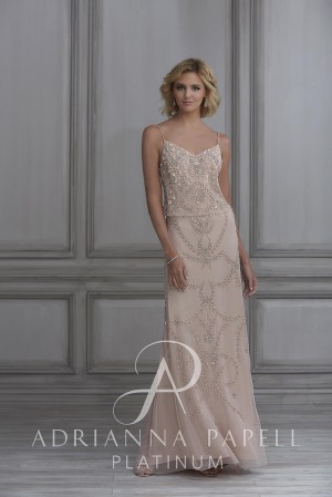 Adrianna Papell 40112 Sequin Flounce Bridesmaid Dress