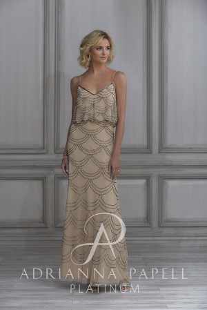 Adrianna Papell Platinum 40114 Enchanting Bridesmaid Dress