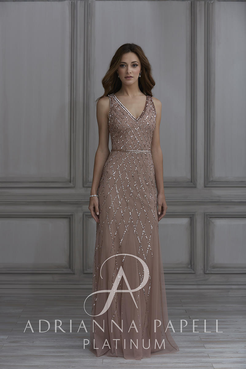 adrianna papell beaded bridesmaid dress