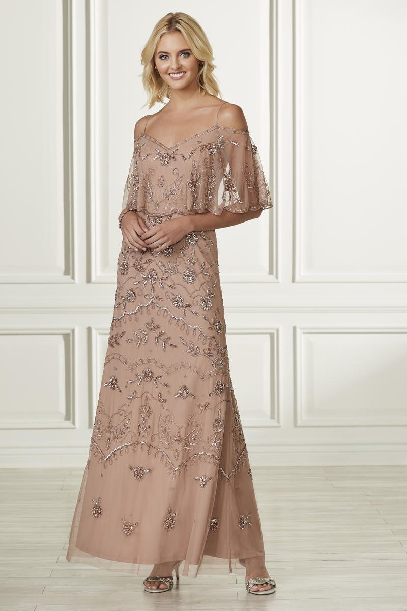 adrianna papell beaded bridesmaid dress