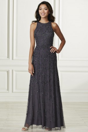 Adrianna Papell 40174 Keyhole Back Beaded Bridesmaid Dress