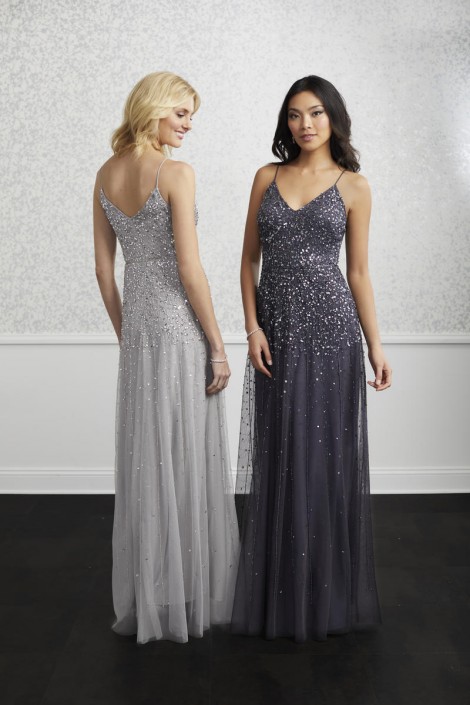 adrianna papell a line beaded gown