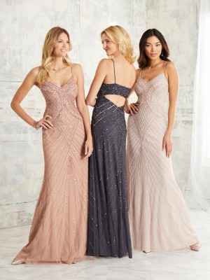 Adrianna Papell Platinum 40254 Art Deco Gown
