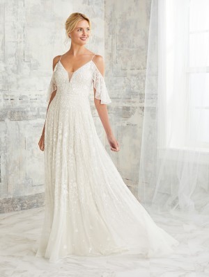Adrianna Papell 40267 Cold Shoulder Informal Wedding Dress