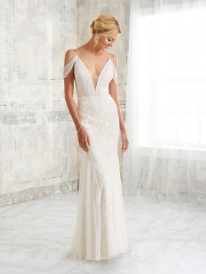 Adrianna Papell 40271 Cold Shoulder Destination Wedding Dress