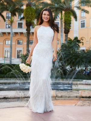 Adrianna Papell 40313 Bold Fringe Informal Wedding Gown