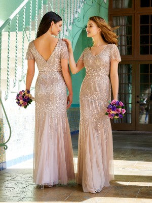 Adrianna Papell Platinum 40324 Floral Beaded Gown