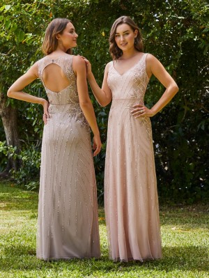 Adrianna Papell Platinum 40337 Keyhole Back Gown