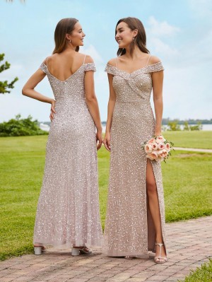 Adrianna Papell Platinum 40341 Chic Off Shoulder Gown