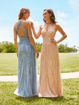 Adrianna Papell Platinum 40344 Artistic Halter Gown