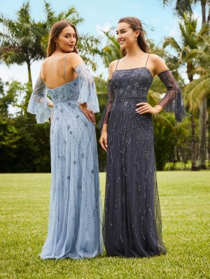 Adrianna Papell Platinum 40349 Detachable Sleeve Gown