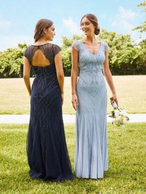 Adrianna Papell Platinum 40351 Cap Sleeve Keyhole Gown