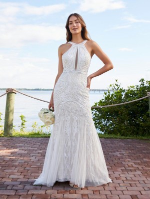 Adrianna Papell 40358 Beaded Destination Wedding Gown