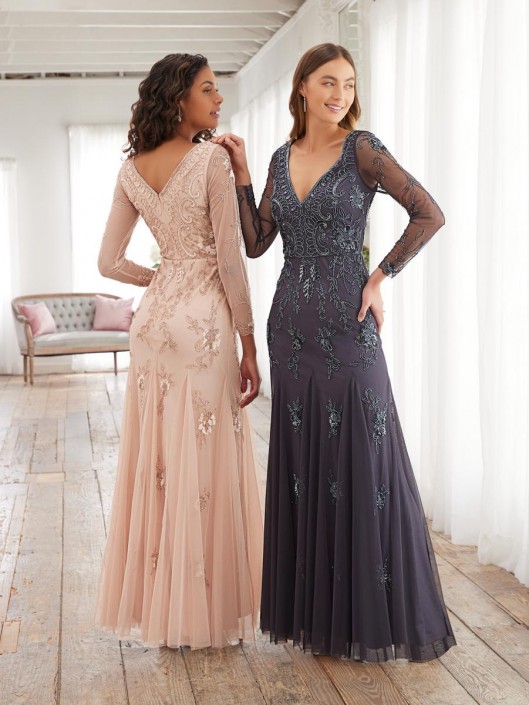 Long sleeve adrianna papell gowns store
