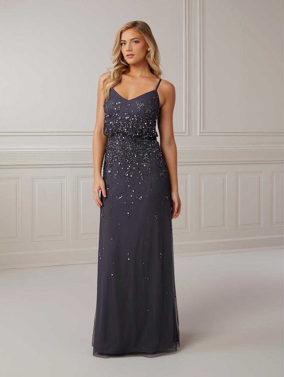 Sequin beaded blouson gown with spaghetti straps hotsell
