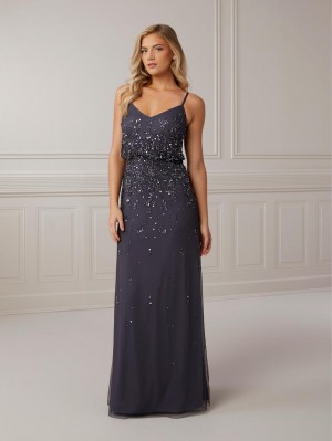 Adrianna Papell Platinum 40407 Beaded Blouson Gown