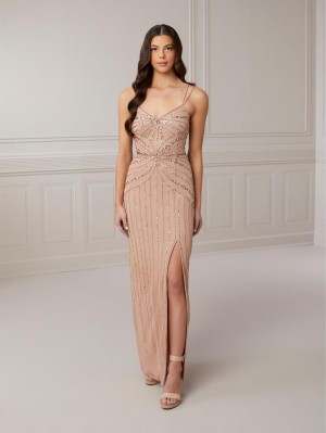 Adrianna Papell Platinum 40408 Art Deco Beaded Gown