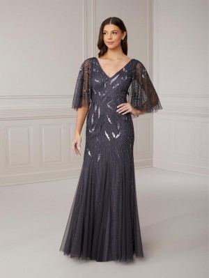 Adrianna Papell Platinum 40417 Elegant Gown with Cape