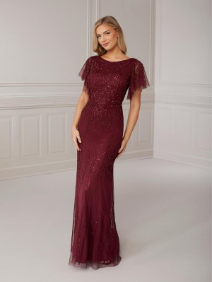 Adrianna Papell Platinum 40418 Flutter Sleeve Gown