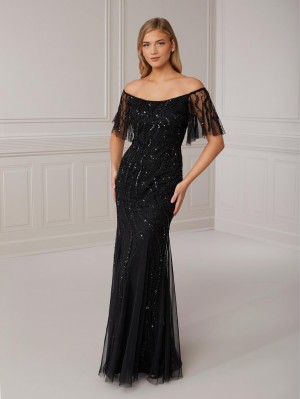 Adrianna Papell Platinum 40422 Flutter Sleeve Gown