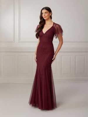 Adrianna Papell Platinum 40424 Art Deco Beaded Gown
