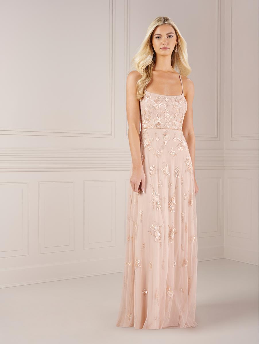 French Novelty Adrianna Papell Platinum 40430 Lovely Cowl Back Gown