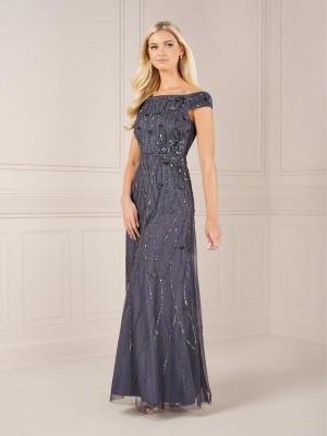 Adrianna Papell Platinum 40435 Gorgeous Off Shoulder Gown