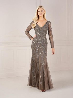 Adrianna Papell 40445 Luxurious Long Sleeve Gown