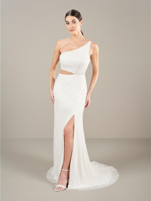 Adrianna Papell 40450 Chic One Shoulder Informal Gown