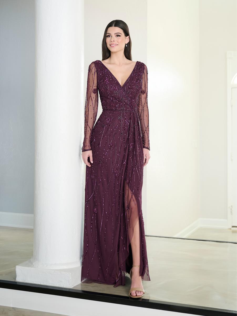 French Novelty: Adrianna Papell Platinum 40454 Sheer Long