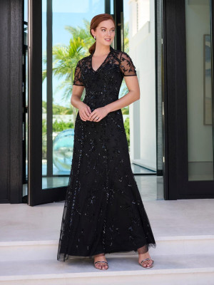 Adrianna Papell Platinum 40474 Modern Flattering Gown